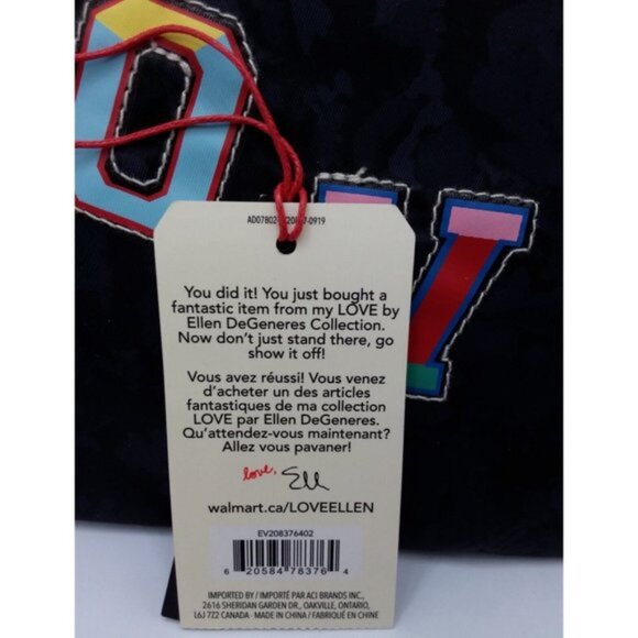 Love Ellen Degeneres Zippered Pouch Cosmetic Jewelry Bag Case Navy Tv Celebrity - Picture 6 of 8